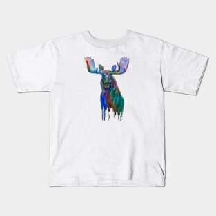 Moose Lover Watercolor Kids T-Shirt